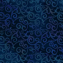 108in Ombre Scrolls - NavyQuilting Treasures 24775-N