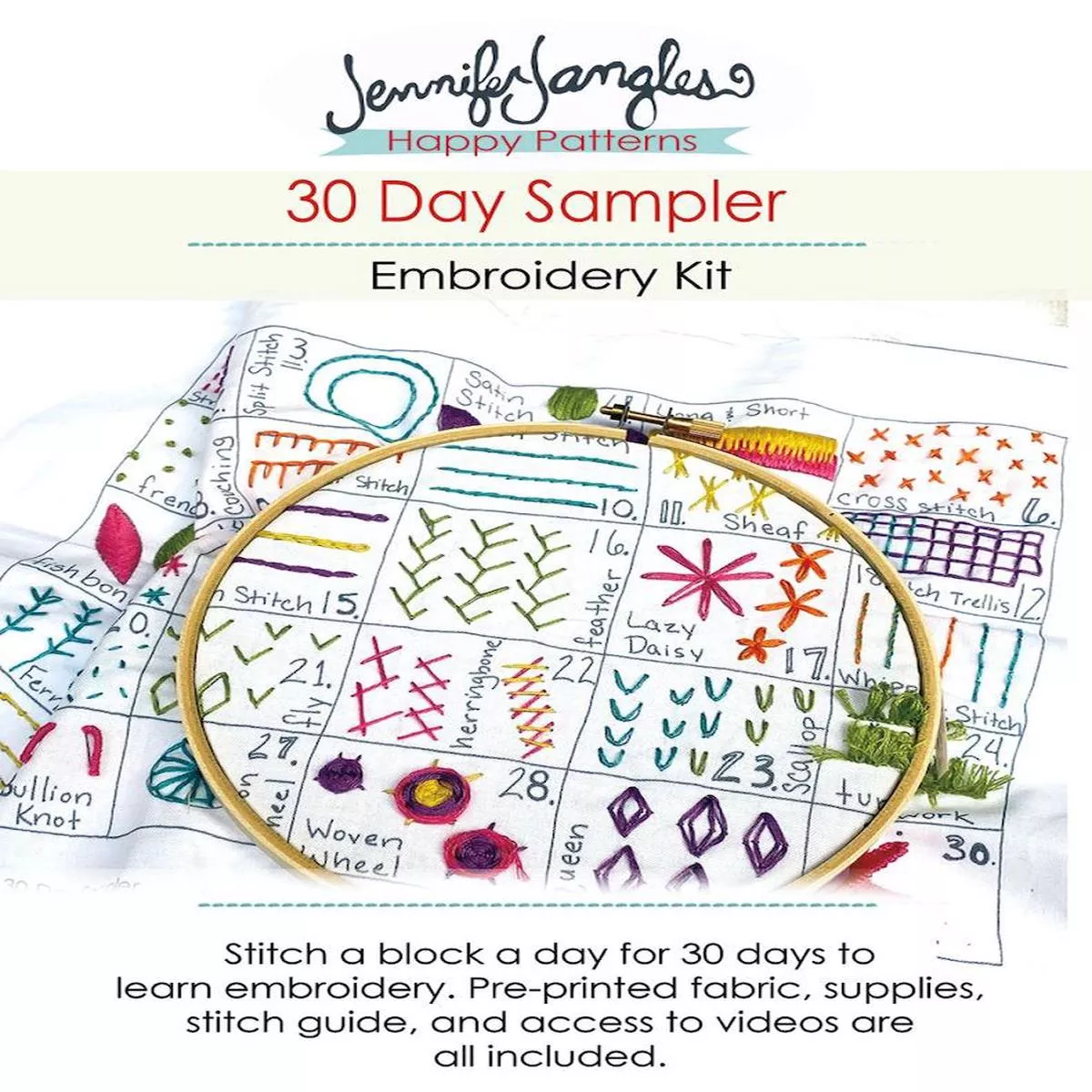 30 Day Embroidery Sampler, Vol. 1 by Jennifer Heynen