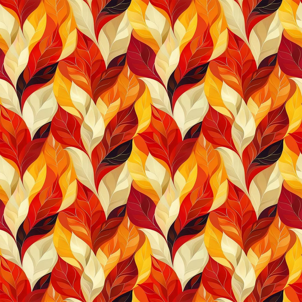 Artistic Autumn Leaves Pattern 7 Quilting Cotton Fabric