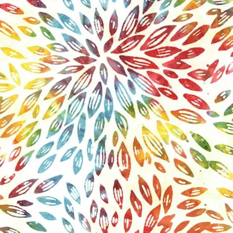 Aura (Baliscapes) 2436Q-X Rainbow Abstract Petals Batik Cotton