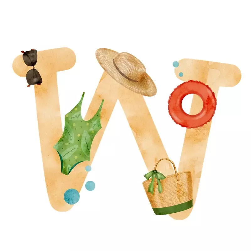 beach-life-letter-w-fabric-panel Beach Life Letter ”W” Fabric Panel