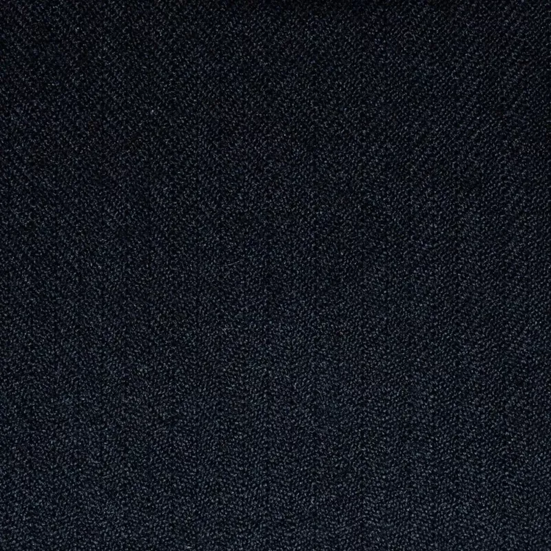 Black Narrow 1/8th” Herringbone Super 100’s All Wool Suiting