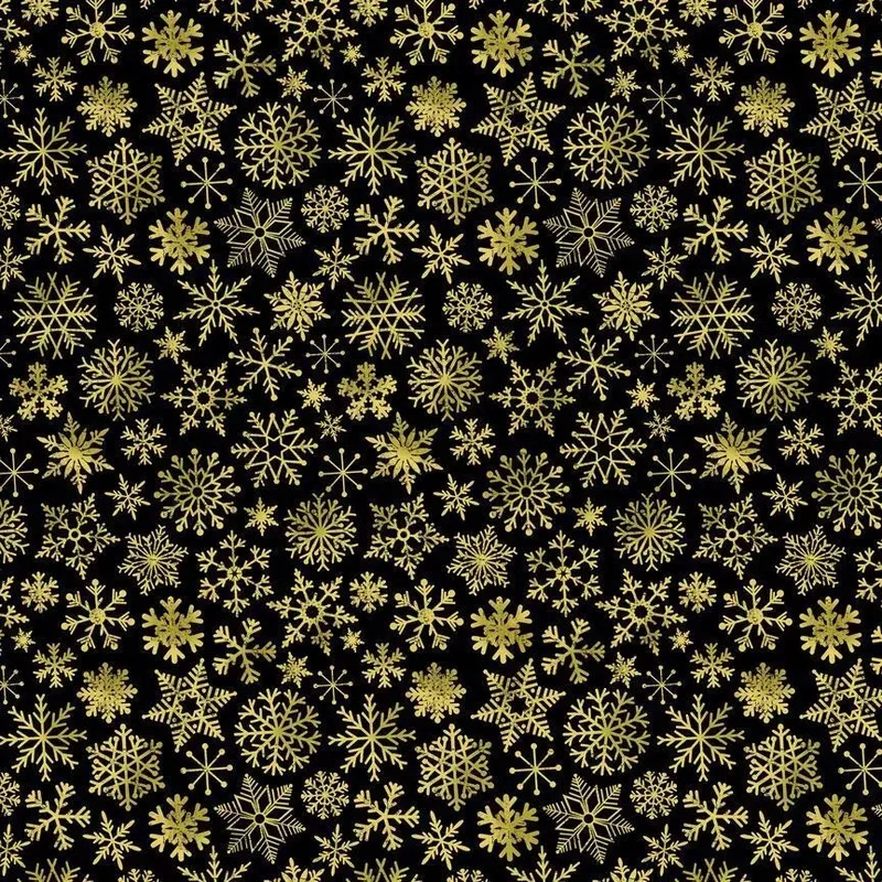 black-snowflakes-cotton-wideback-fabric-per-yard Black Snowflakes Cotton Wideback Fabric Per Yard