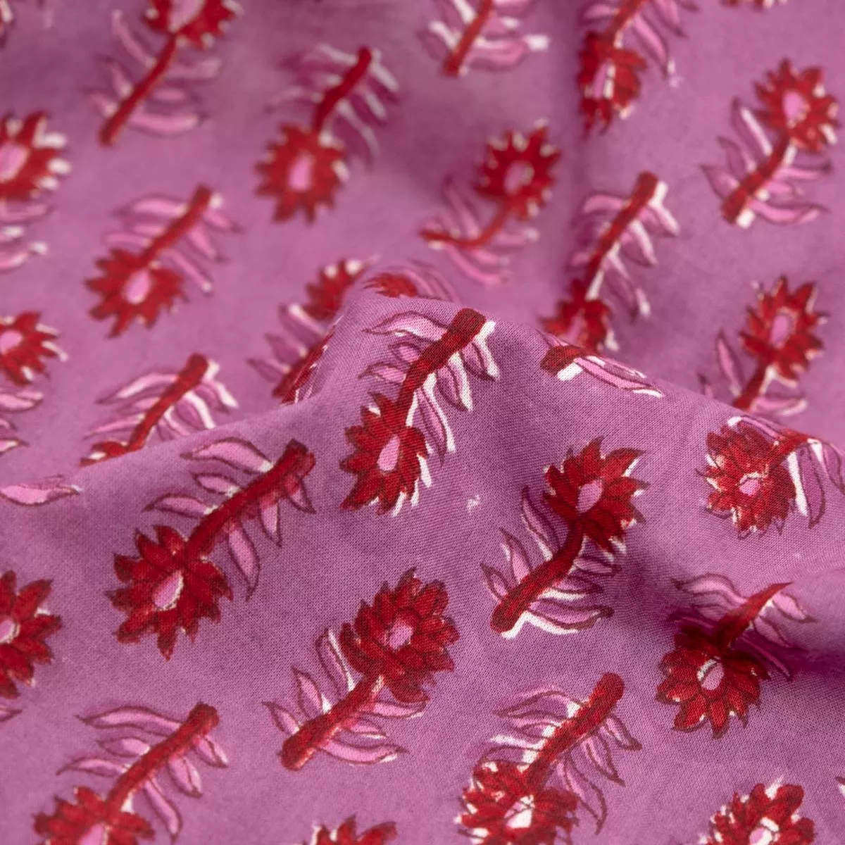 bloom-block-printed-organic-cotton-batiste-dahlia-cherry Bloom Block Printed Organic Cotton Batiste – Dahlia/Cherry
