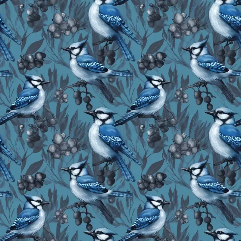 blue-birds-pattern-5-fabric Blue Birds Pattern #5 Fabric