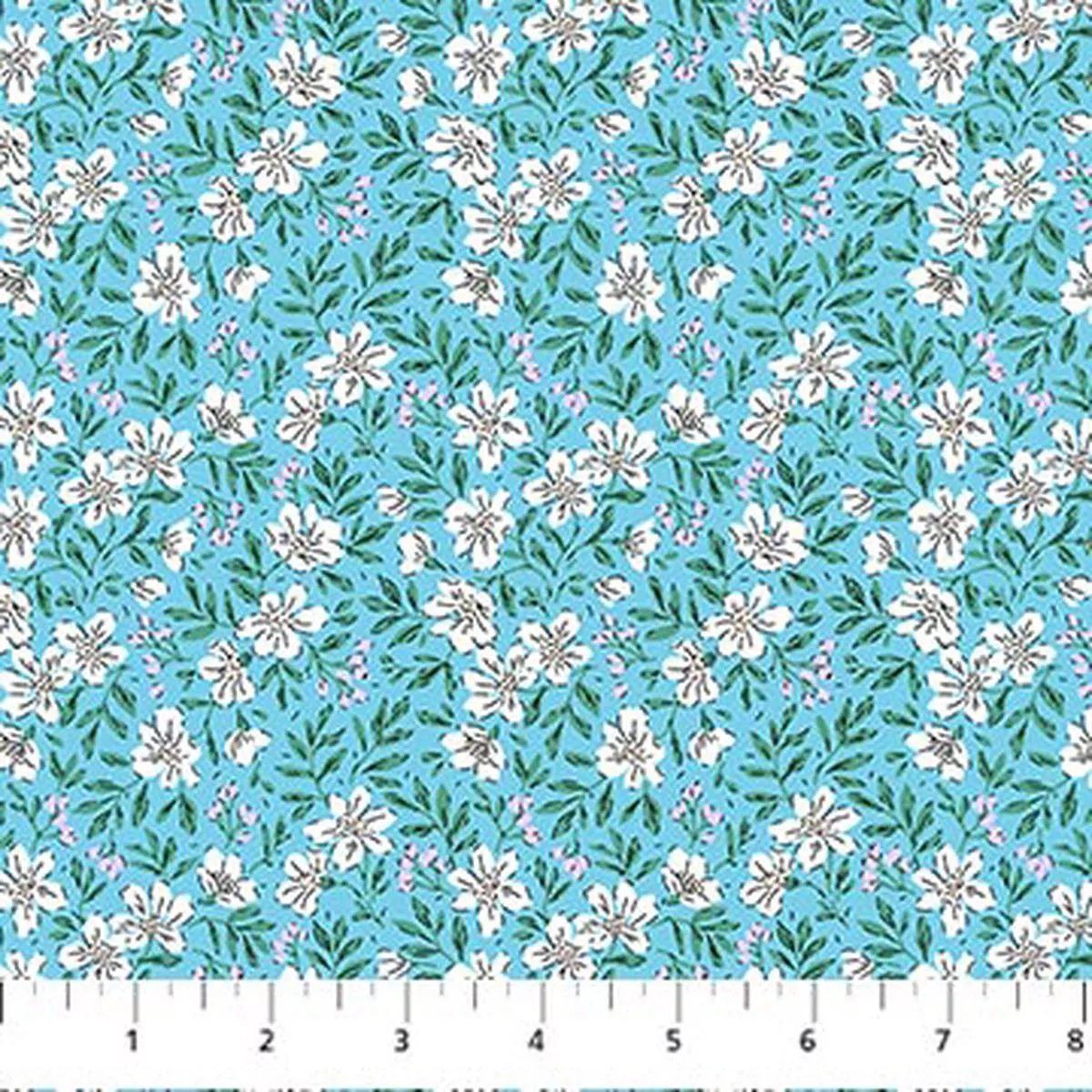 blue-blossoms-pocket-posies-cotton-44-45-fabric-per-yard Blue Blossoms Pocket Posies Cotton 44″/45″ Fabric Per Yard