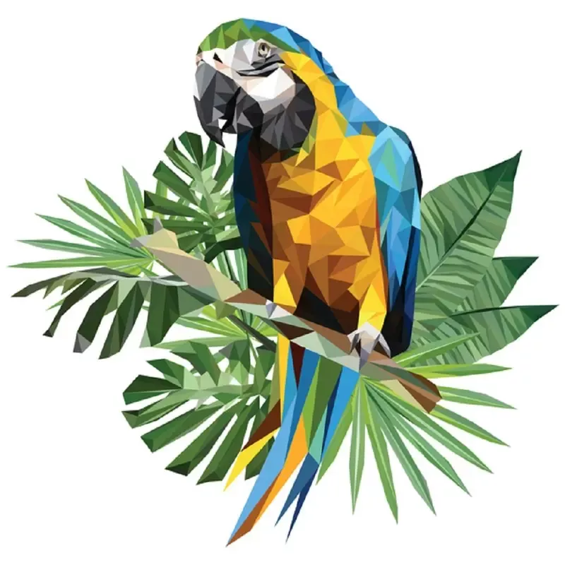blue-gold-macaw-fabric-panel-white Blue And Gold Macaw Fabric Panel – White