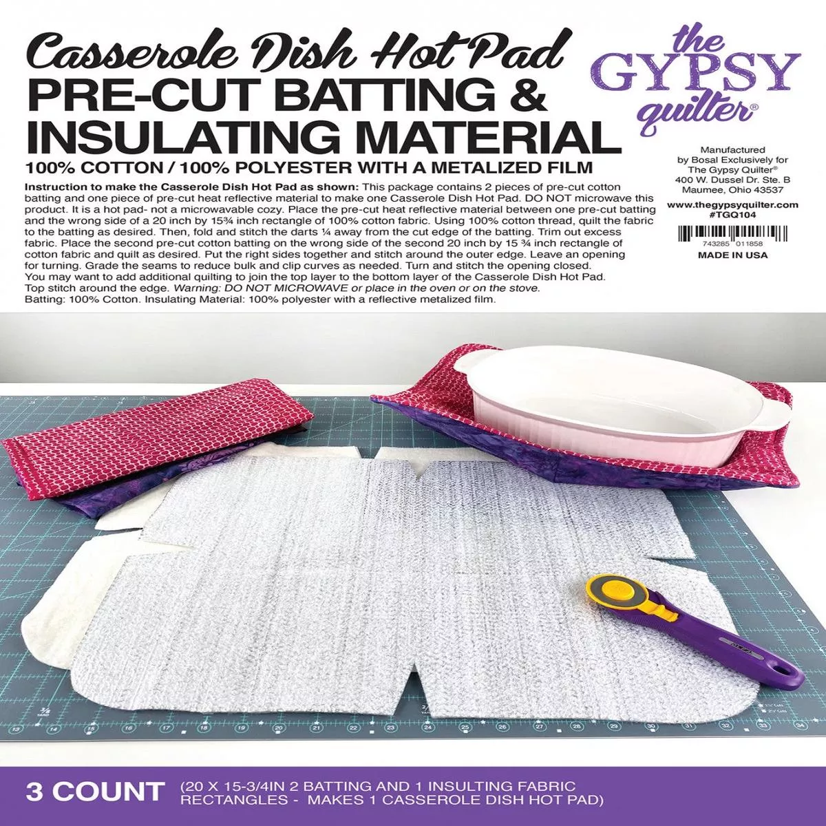 casserole-dish-hot-pad-pre-cut-batting-3ct Casserole Dish Hot Pad Pre Cut Batting 3ct