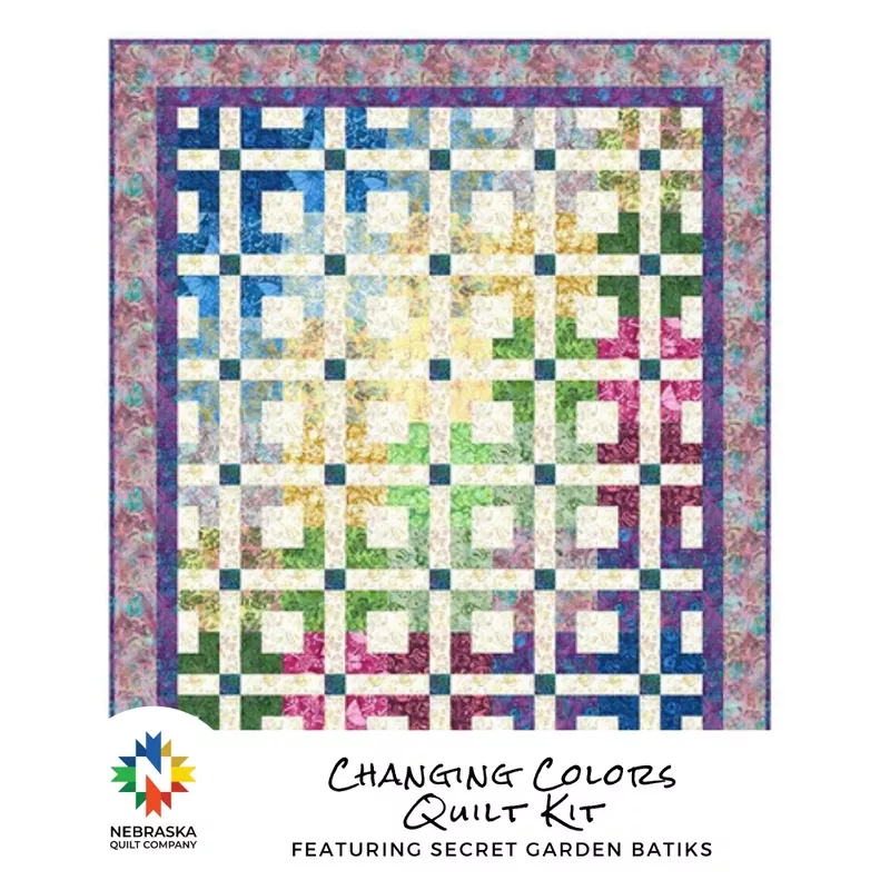 changing-colors-quilt-kit-featuring-secret-garden-batiks Changing Colors Quilt Kit Featuring Secret Garden Batiks