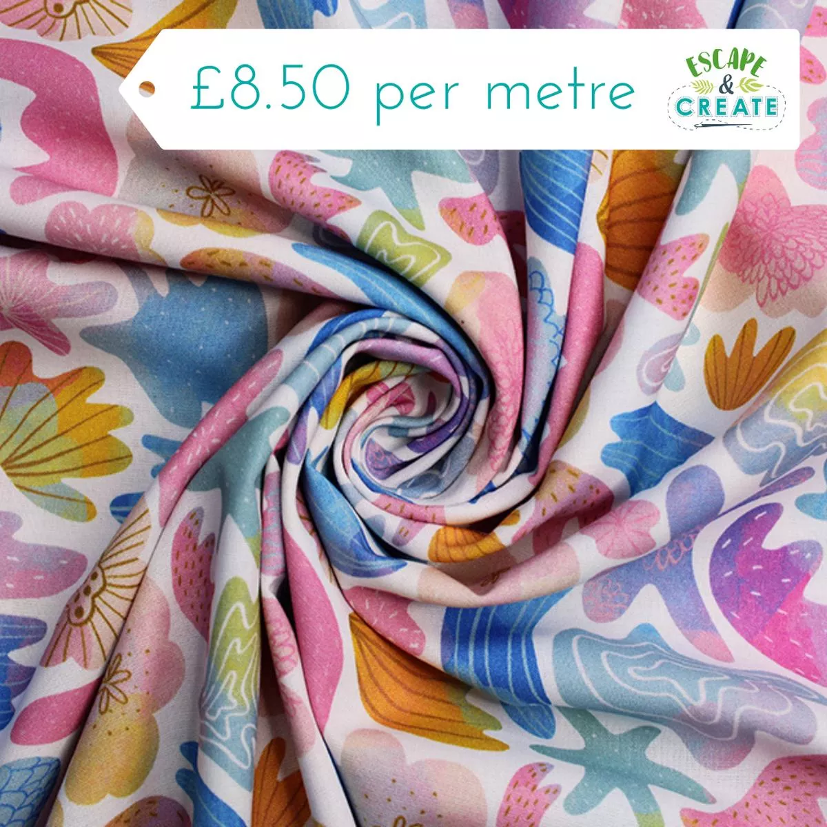 cotton-poplin-watercolour-shells Cotton Poplin Watercolour Shells