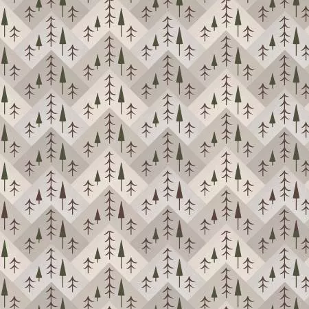 Cream Tree Mountain Zig Zag 6 Inch repeat