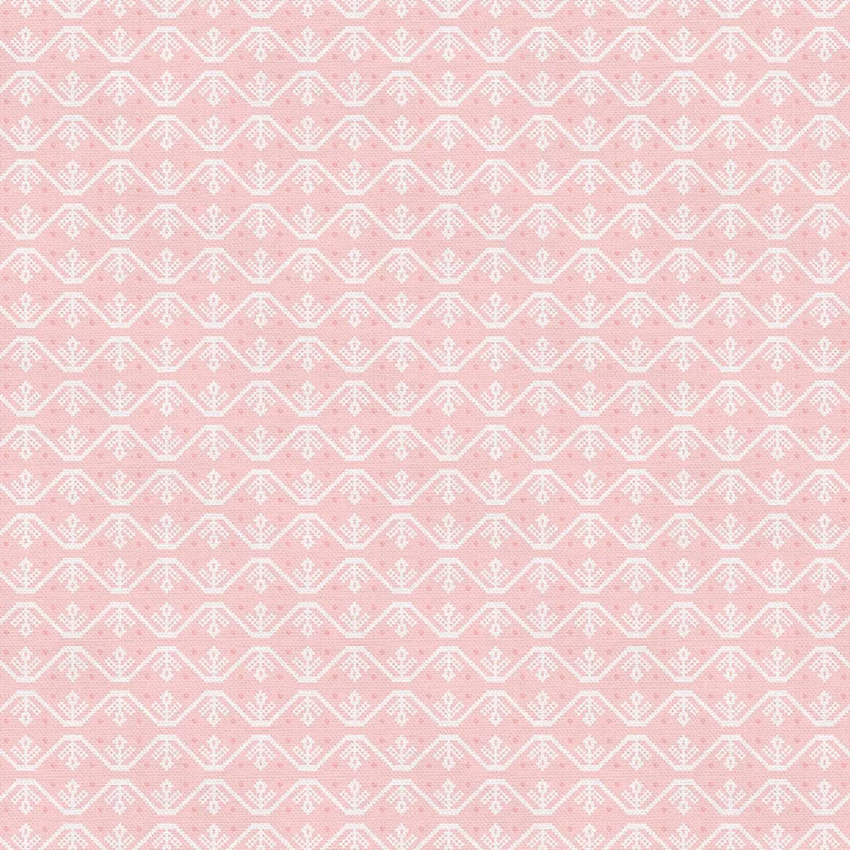 Cross Stitch Floral – Pink – Double Gauze