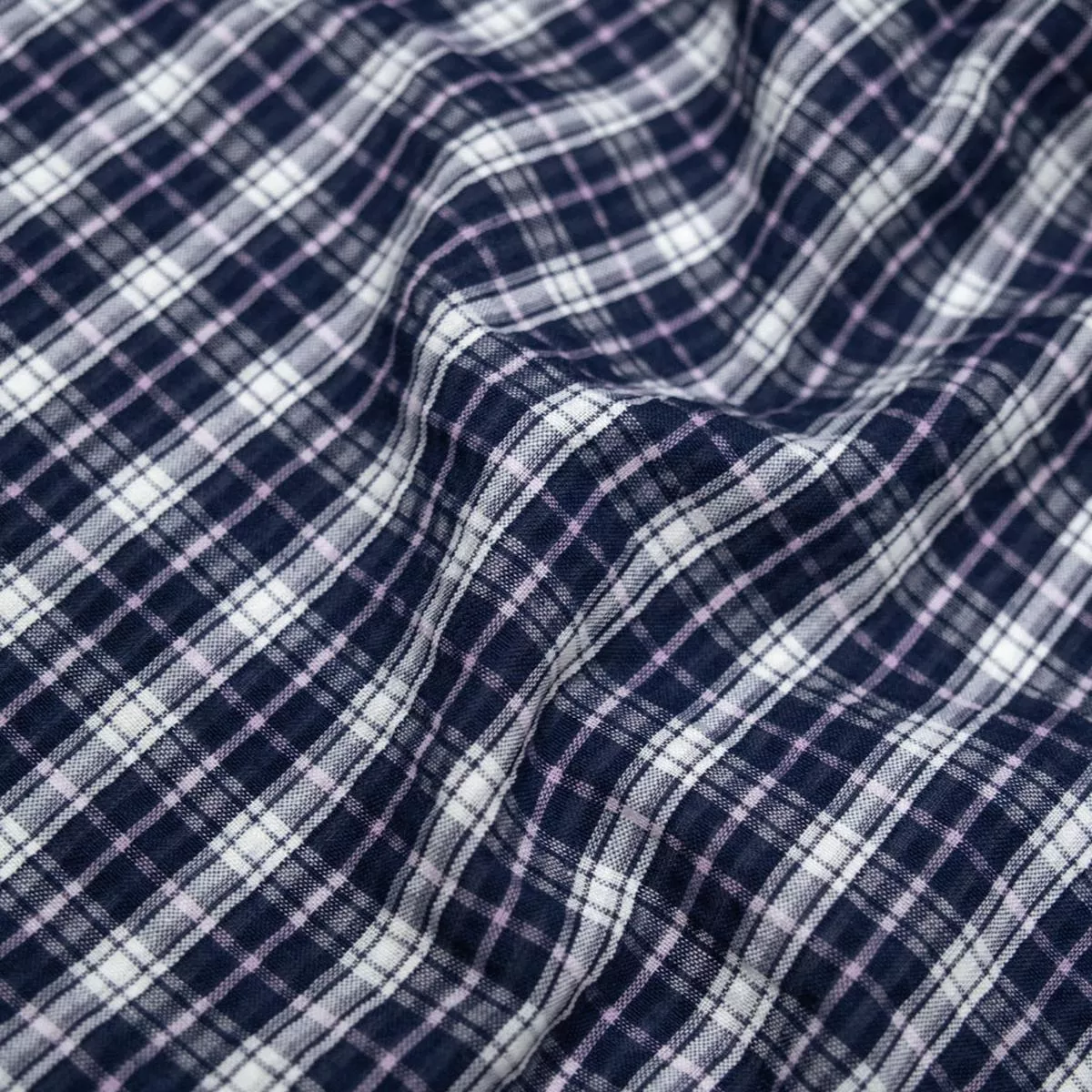 daytrip-plaid-poly-cotton-seersucker-midnight-blue Daytrip Plaid Poly Cotton Seersucker – Midnight Blue