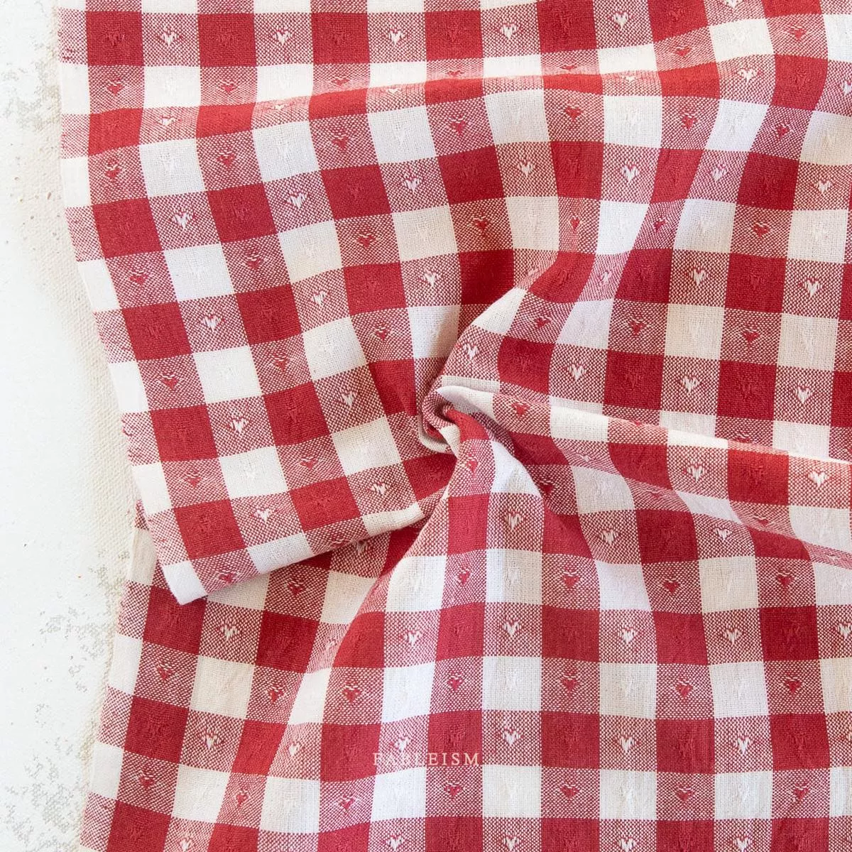 dobby-hearts-gingham-cotton-cherry Dobby Hearts Gingham Cotton – Cherry