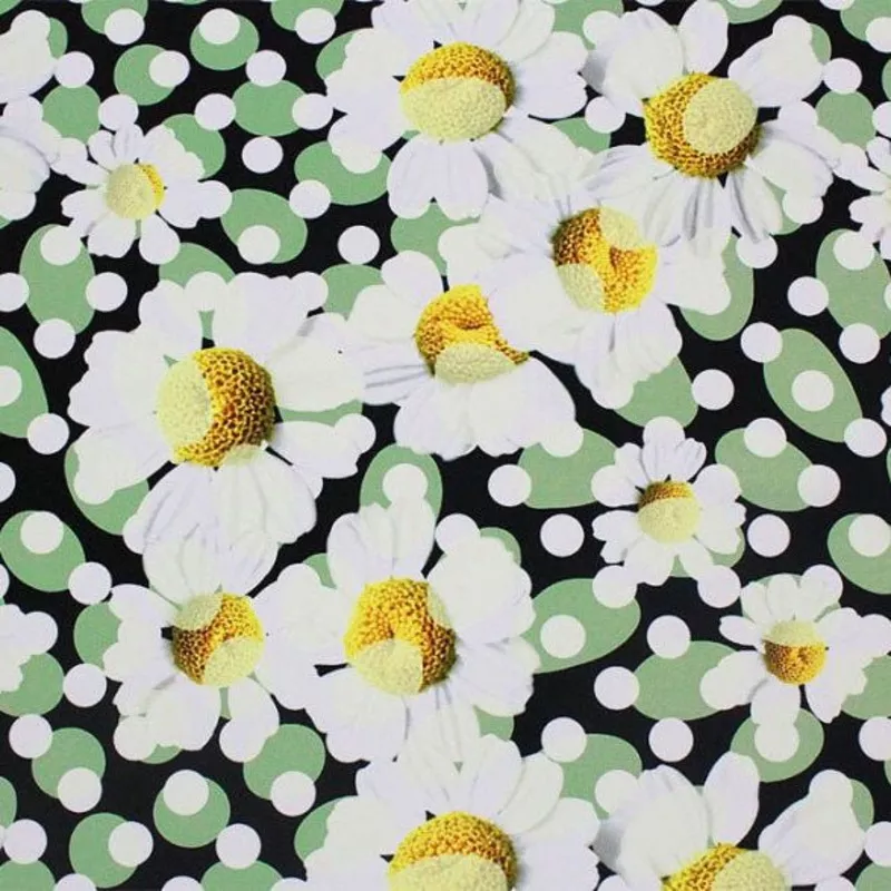 dotted-daisies-printed-spandex-blue-moon-fabrics Dotted Daisies Printed Spandex | Blue Moon Fabrics