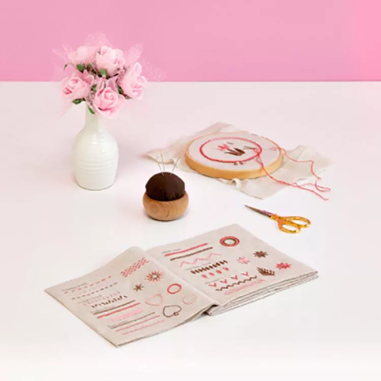 ek-101e-embroidery-sampler-book-pink-tulip-needles EK 101E Embroidery Sampler Book Pink Tulip Needles