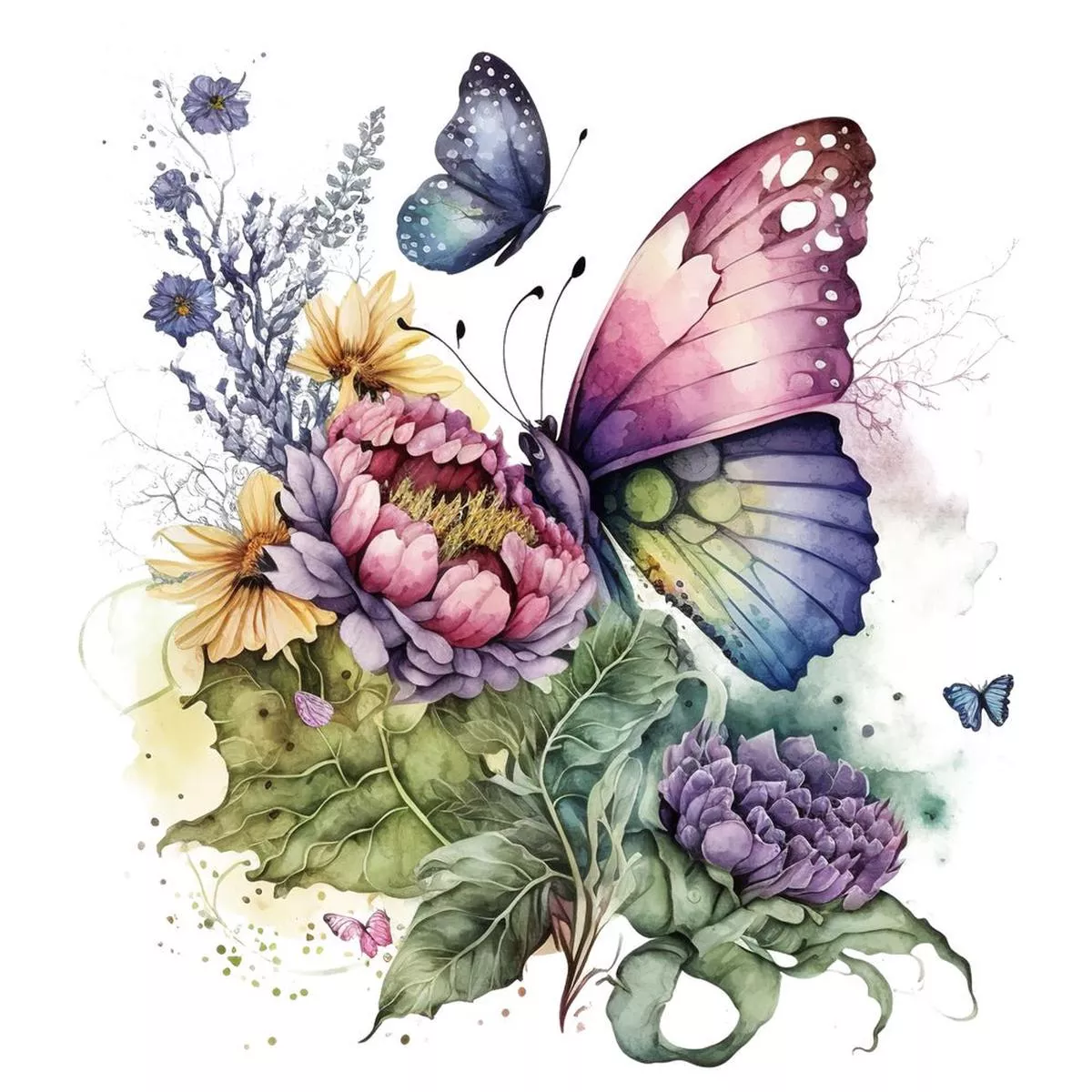 elegant-butterfly-scene-6-fabric-panel Elegant Butterfly Scene #6 Fabric Panel