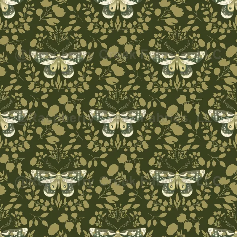 Enchanted Nocturne Moth on Khaki – Medium