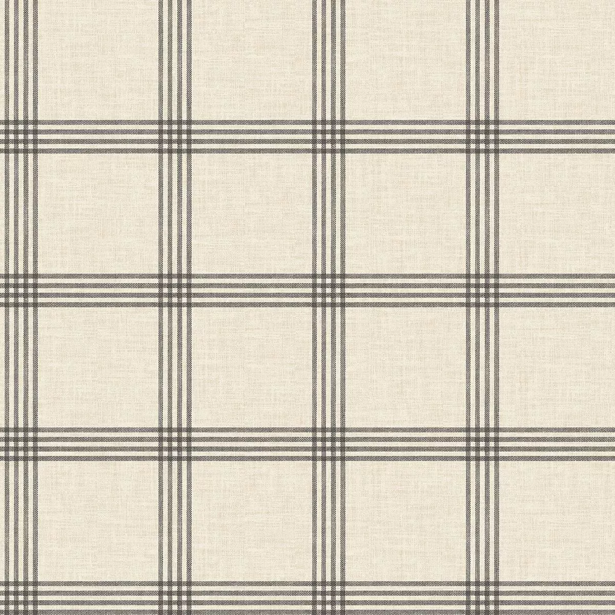 Ester Black Plaid Wallpaper