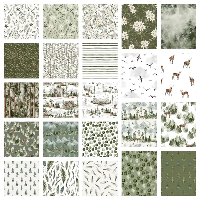 Evergreen Forest Fabric Collection – 1 Yard Bundle