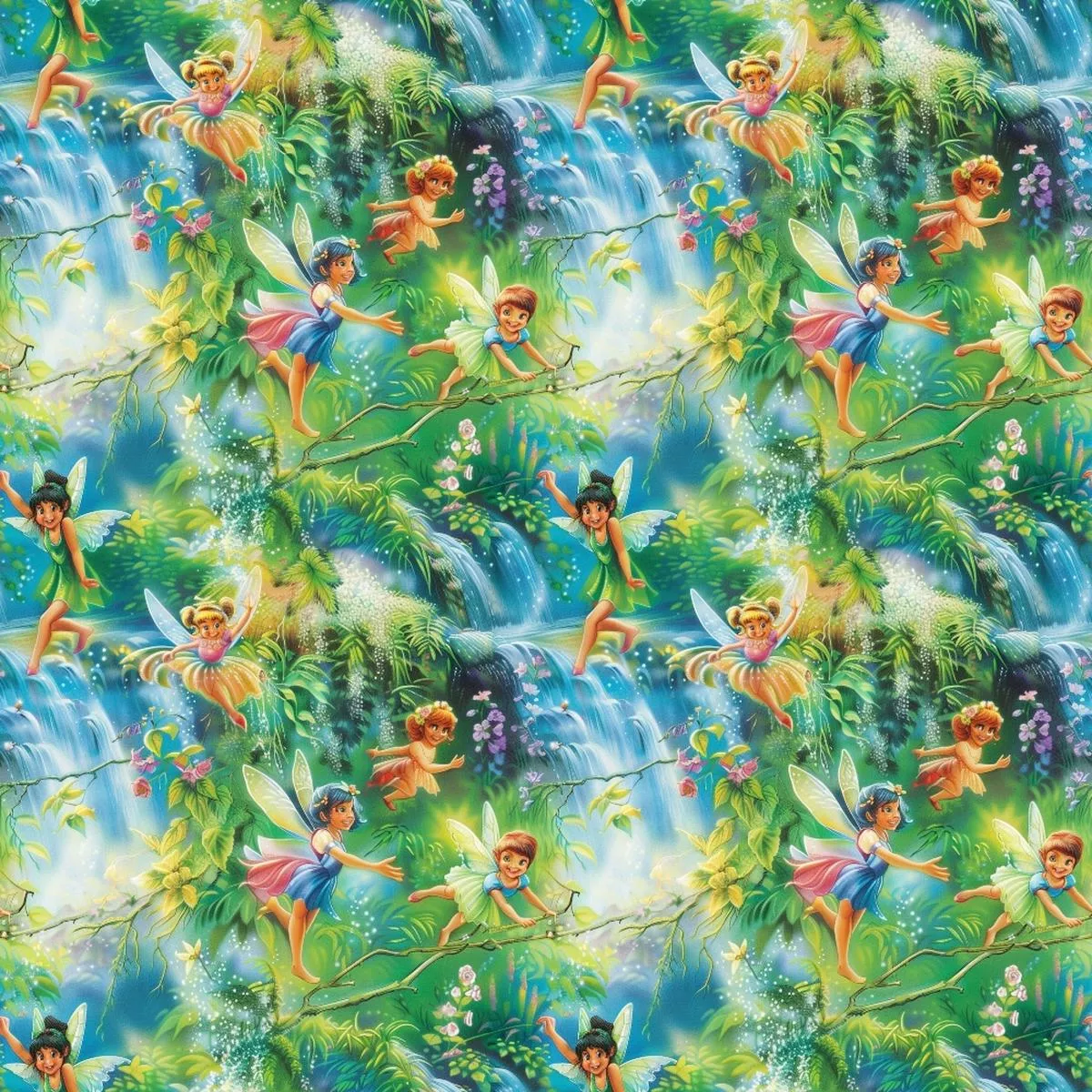 Fairies in the Forest Pattern 12 Quilting Cotton Fabric