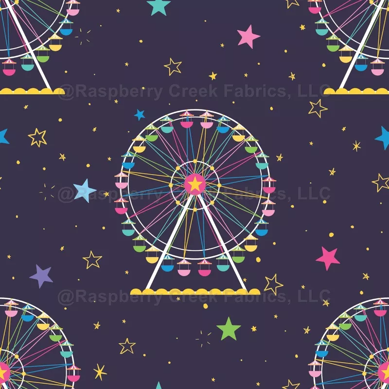 ferris-wheel-night-carnivalstarry-fairground-print Ferris Wheel Night CarnivalStarry Fairground Print