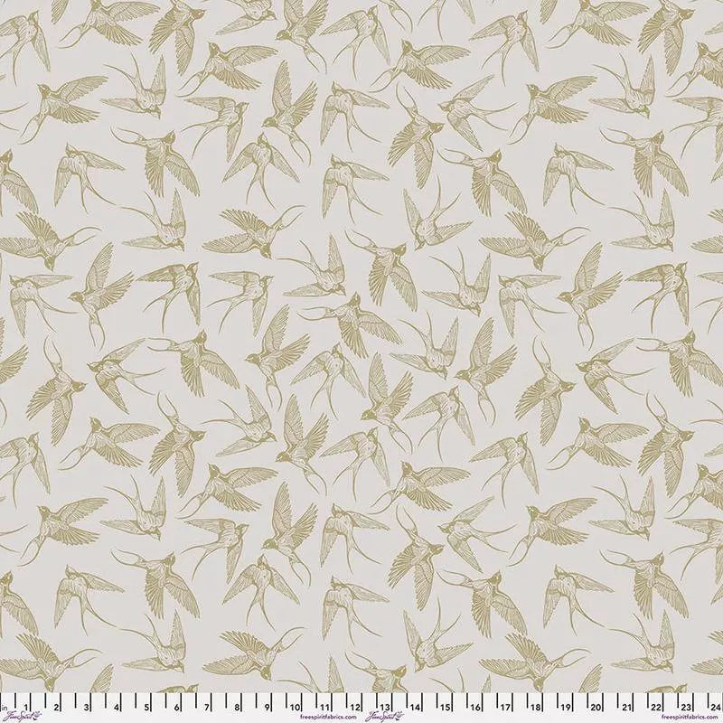 findings-quilt-fabric-swallows-in-neutral-pwvw043-neutral Findings Quilt Fabric, Swallows in Neutral – PWVW043.neutral