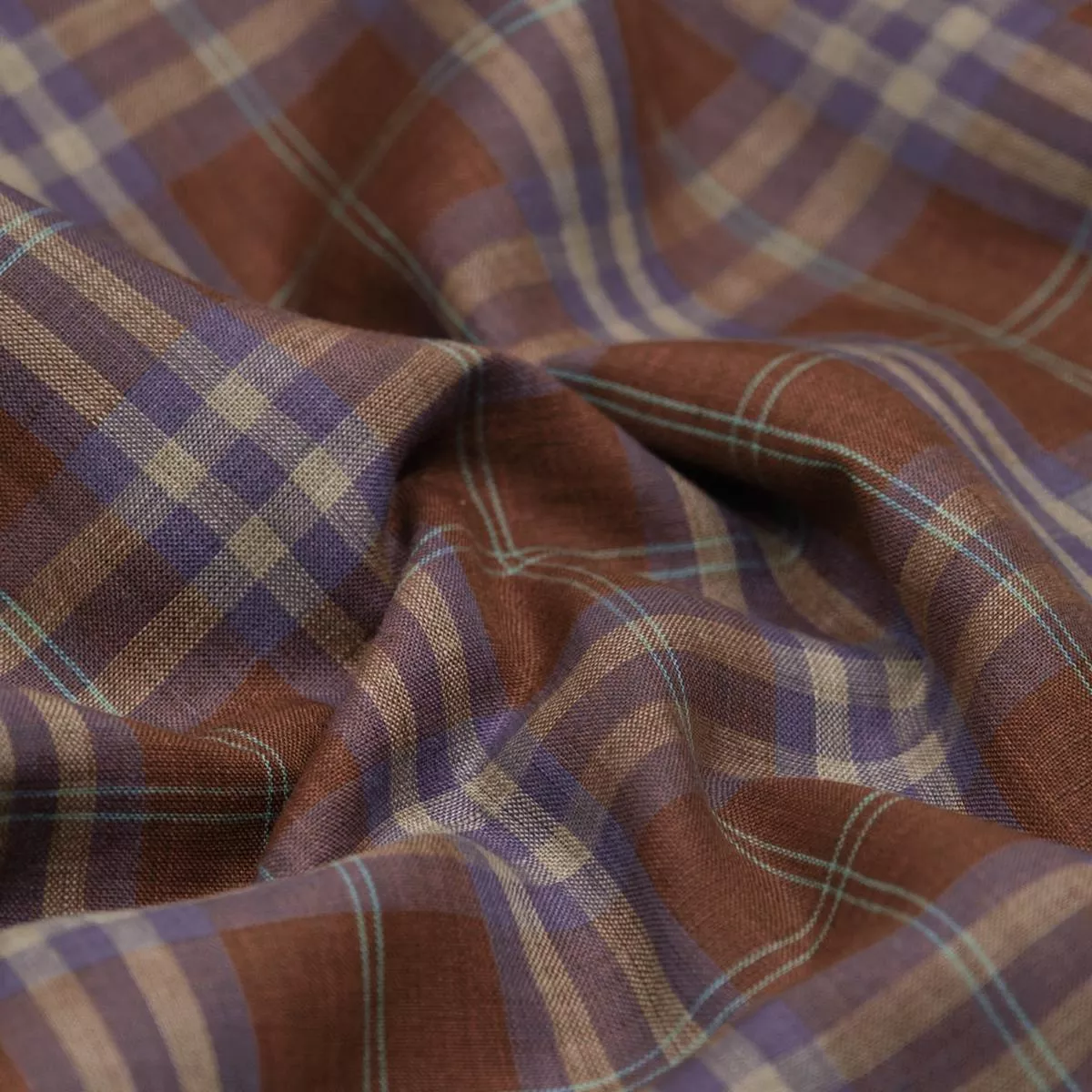 Gallery Plaid Yarn Dyed Linen – Brick
