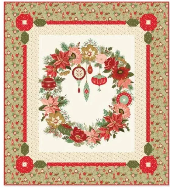 glisten-wreath-panel-quilt-kit Glisten Wreath Panel Quilt Kit