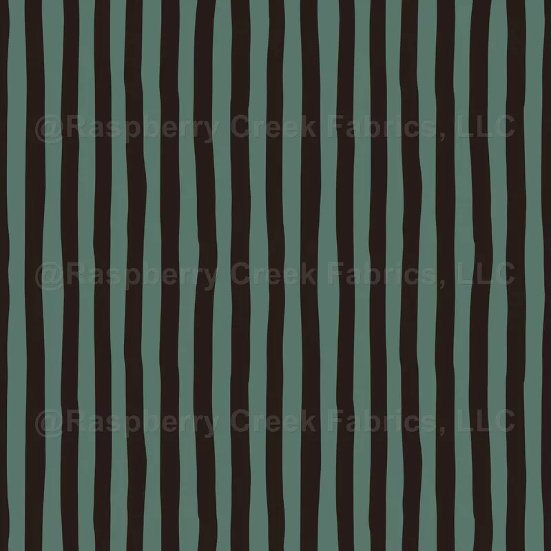 Gray-Green & Dark Brown Wonky Stripes