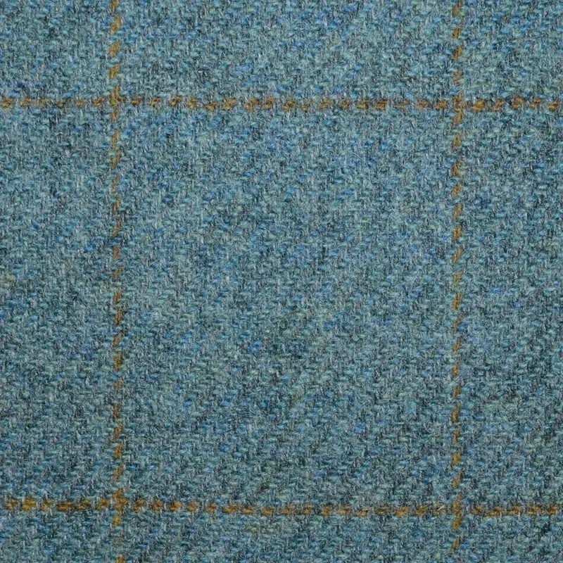 Green/Grey with Tan Window Pane Check All Wool Tweed