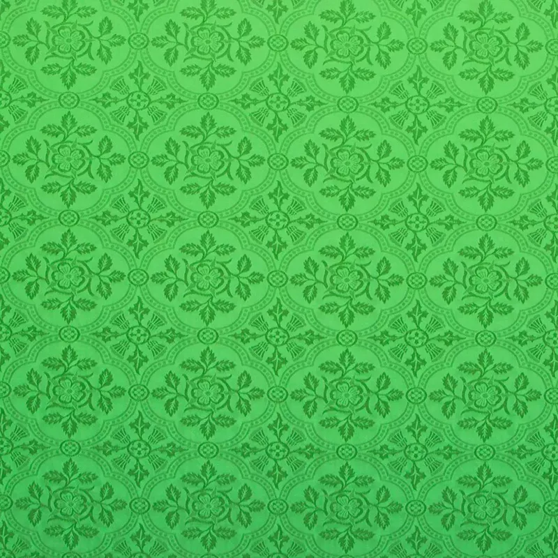 Green Rose and Thistle Brocade Damask Jacquard Jacketing