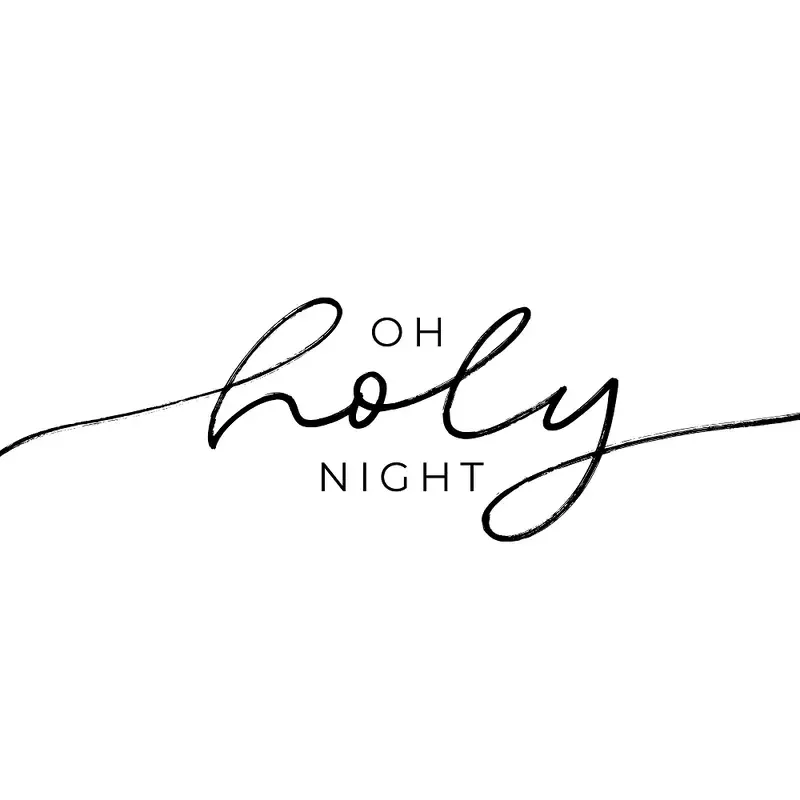 hand-drawn-oh-holy-night-fabric-panel-white Hand Drawn Oh Holy Night Fabric Panel – White