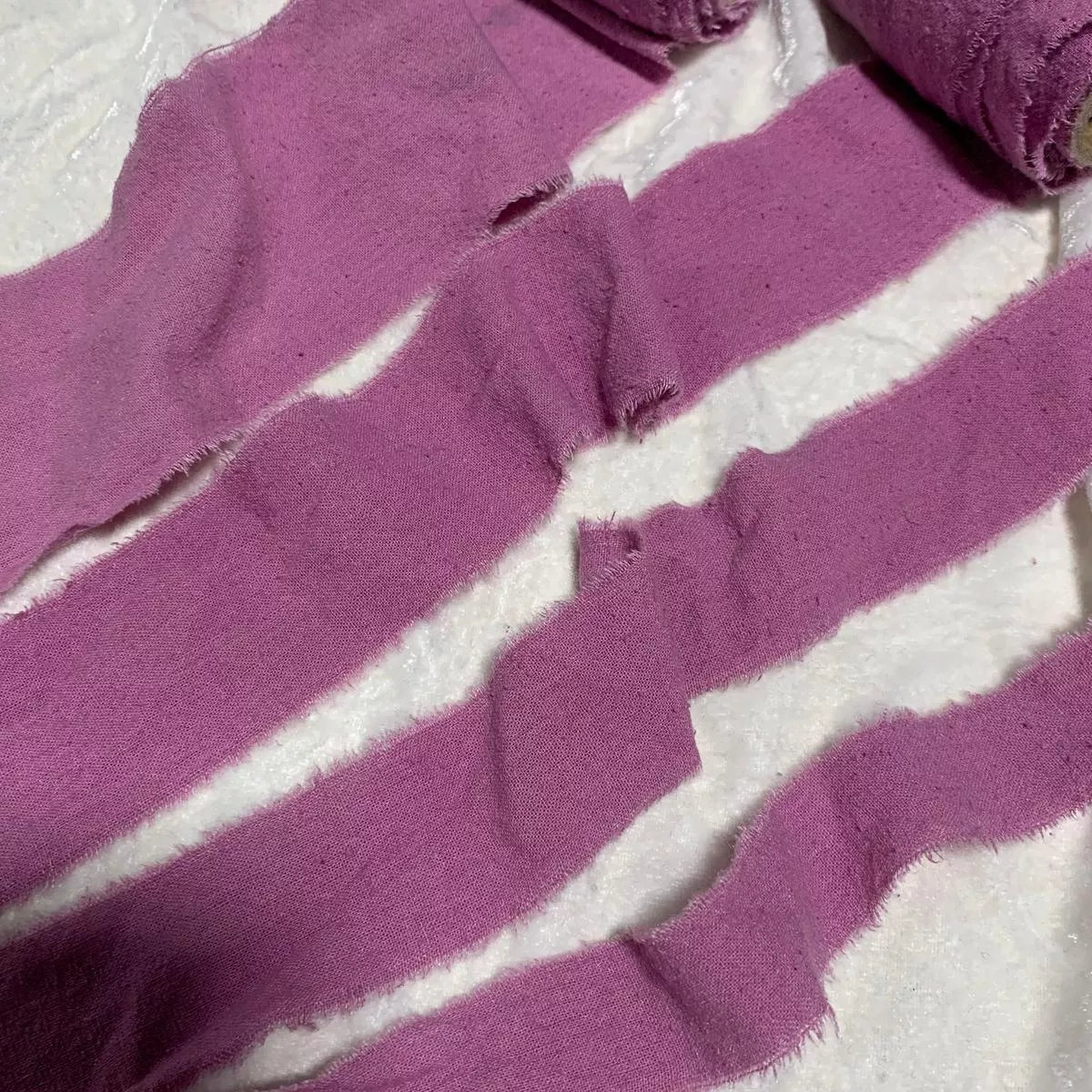 Hand Dyed Lilac 100% Silk Noil Ribbon