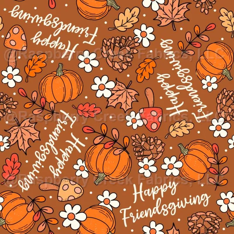 Happy Friendsgiving on Warm Brown