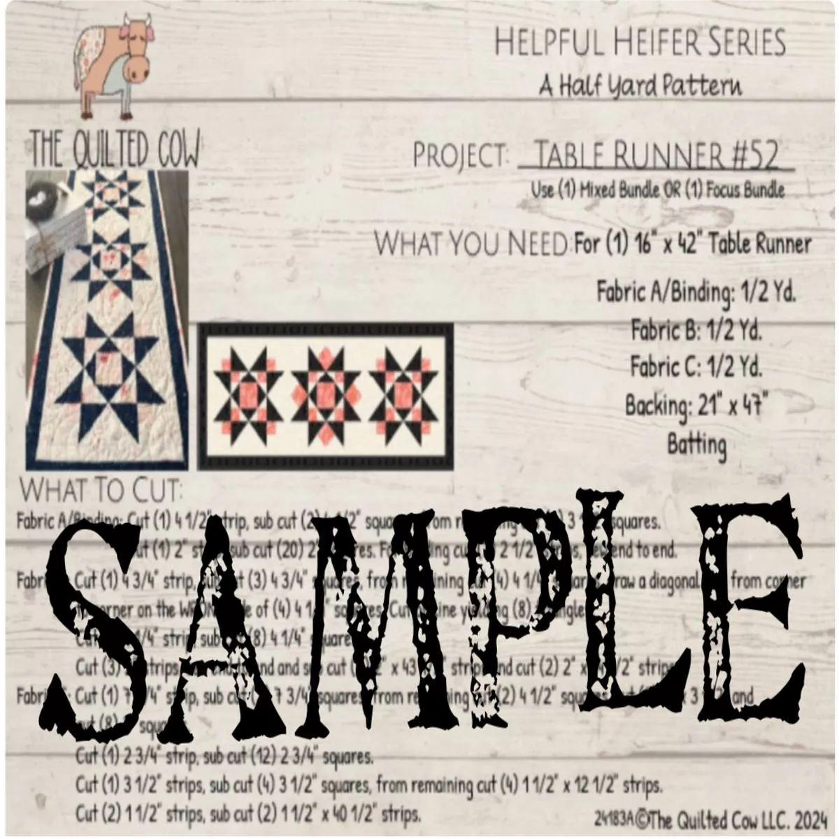 helpful-heifer-half-yard-pattern-table-runner-52 Helpful Heifer A Half Yard Pattern Table Runner #52
