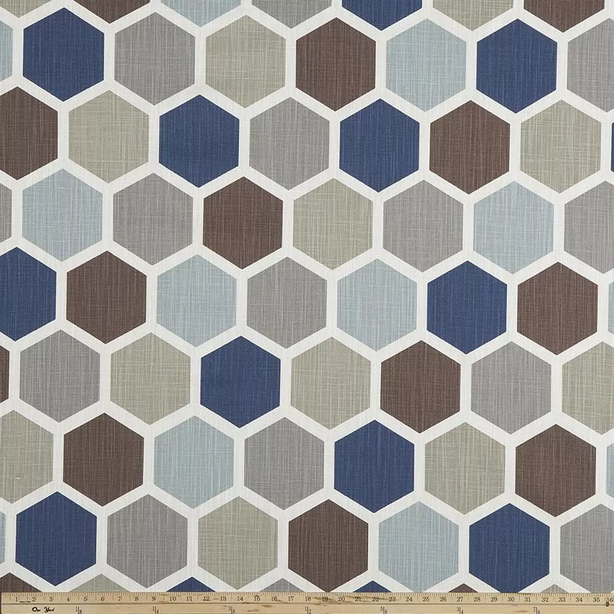 hexagon-regal-blue-slub-canvas-fabric-by-premier-prints Hexagon Regal Blue Slub Canvas Fabric By Premier Prints