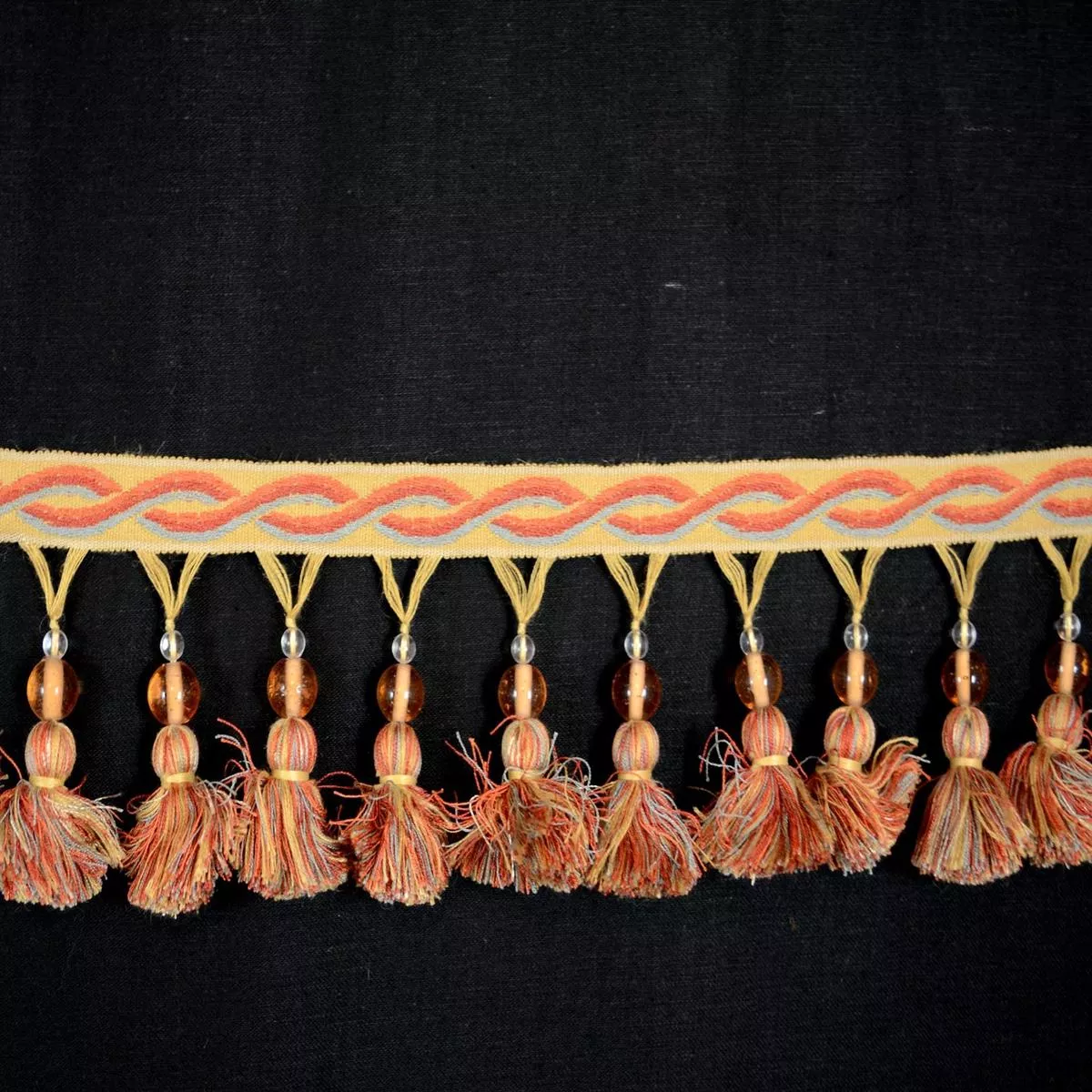 hp120-02-beaded-tassel-trim-fabric HP120/02 Beaded Tassel Trim Fabric
