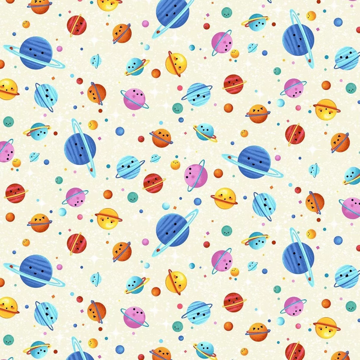 Hula Universe, Cosmic Space Fabric – Metallic and Cream