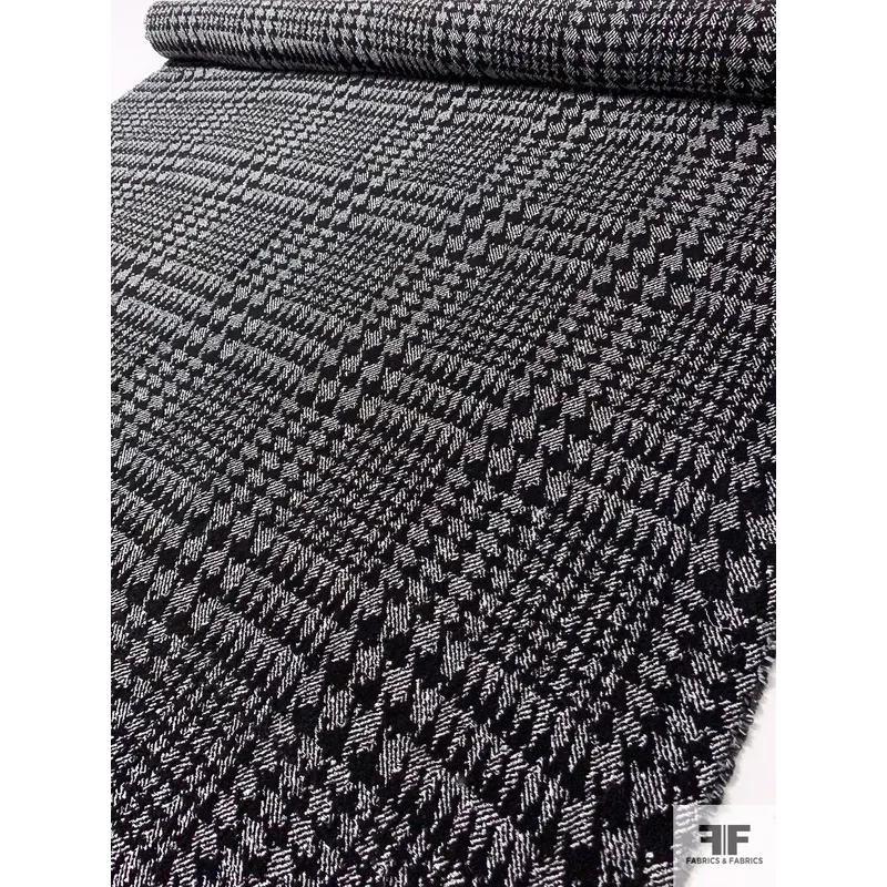 italian-abstract-large-scale-glen-plaid-novelty-suiting-black-white Italian Abstract Large-Scale Glen Plaid Novelty Suiting – Black / White