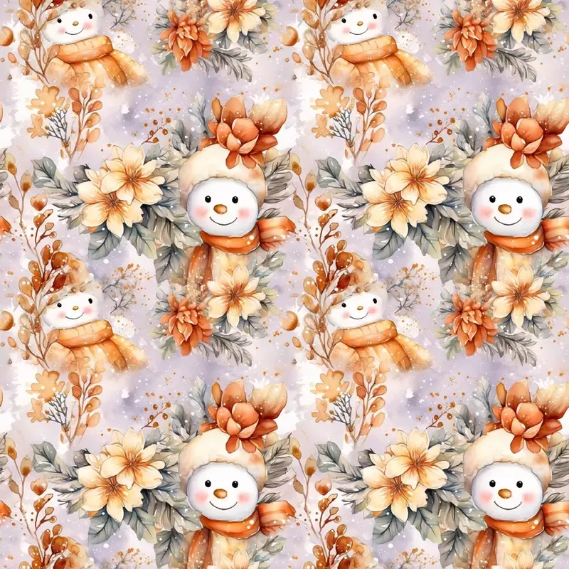 jolly-snowmen-pattern-1-fabric Jolly Snowmen Pattern #1 Fabric