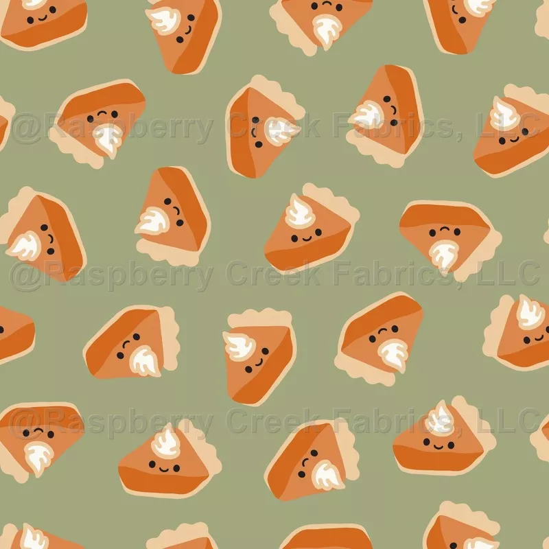 Kawaii Pumpkin Pie Toss (mossy green)