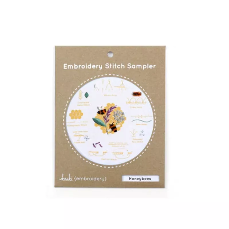 kiriki-press-honeybees-embroidery-sampler-kit-diy Kiriki Press – HONEYBEES – Embroidery Sampler Kit – DIY