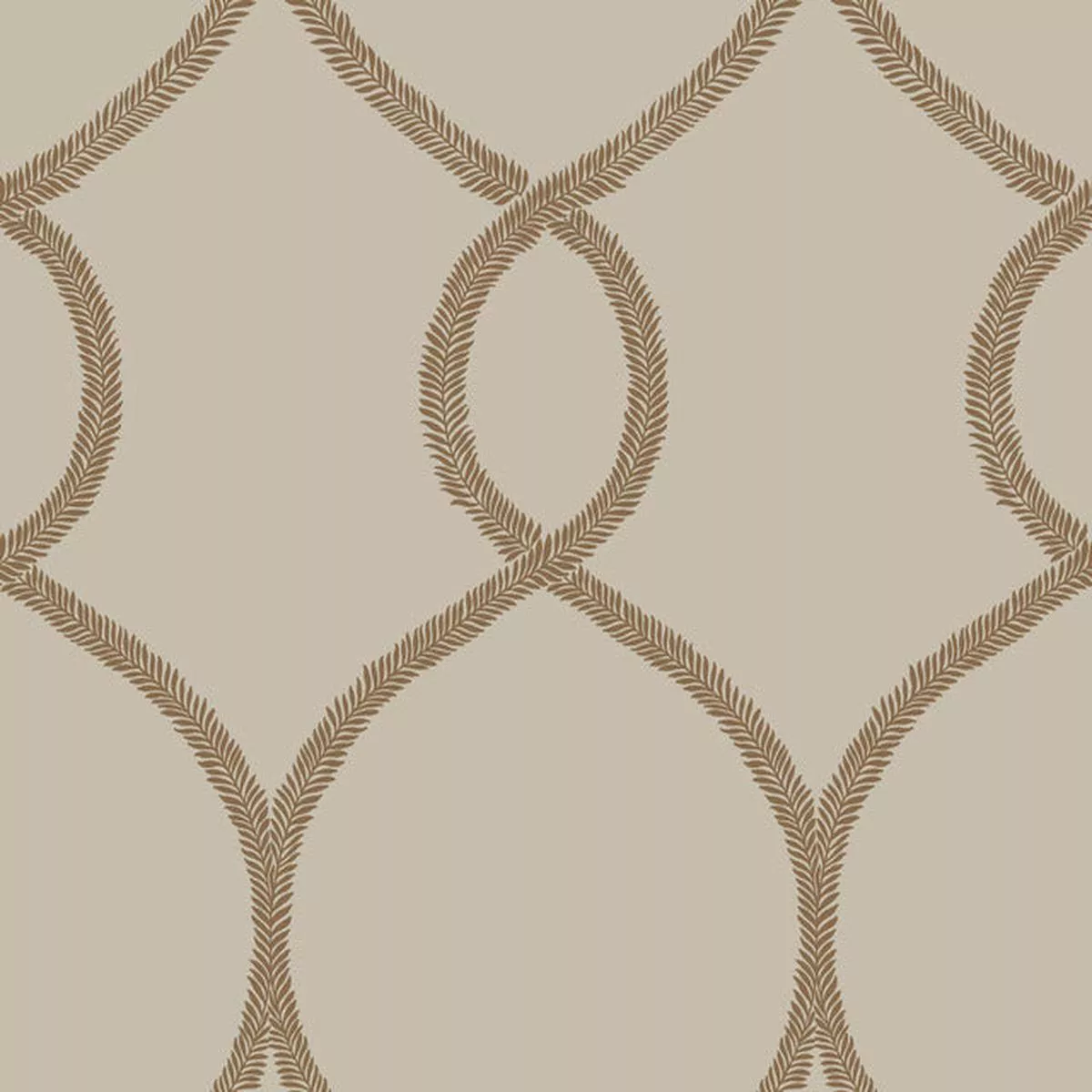 KT2237 Brown Laurel Leaf Ogee Wallpaper