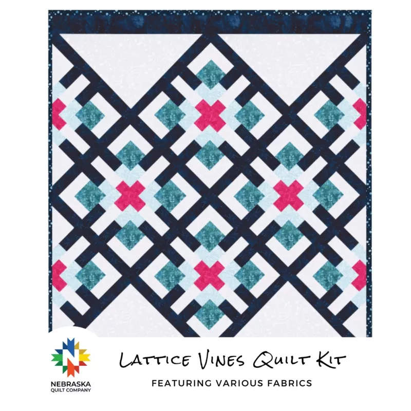 lattice-vines-quilt-kit-featuing-various-batiks Lattice Vines Quilt Kit featuing Various Batiks