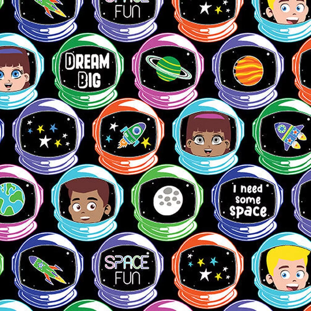 lift-off-i-m-astronaut-black-44-45-fabric-per-yard Lift Off – I’m An Astronaut – Black 44″ / 45″ Fabric Per Yard