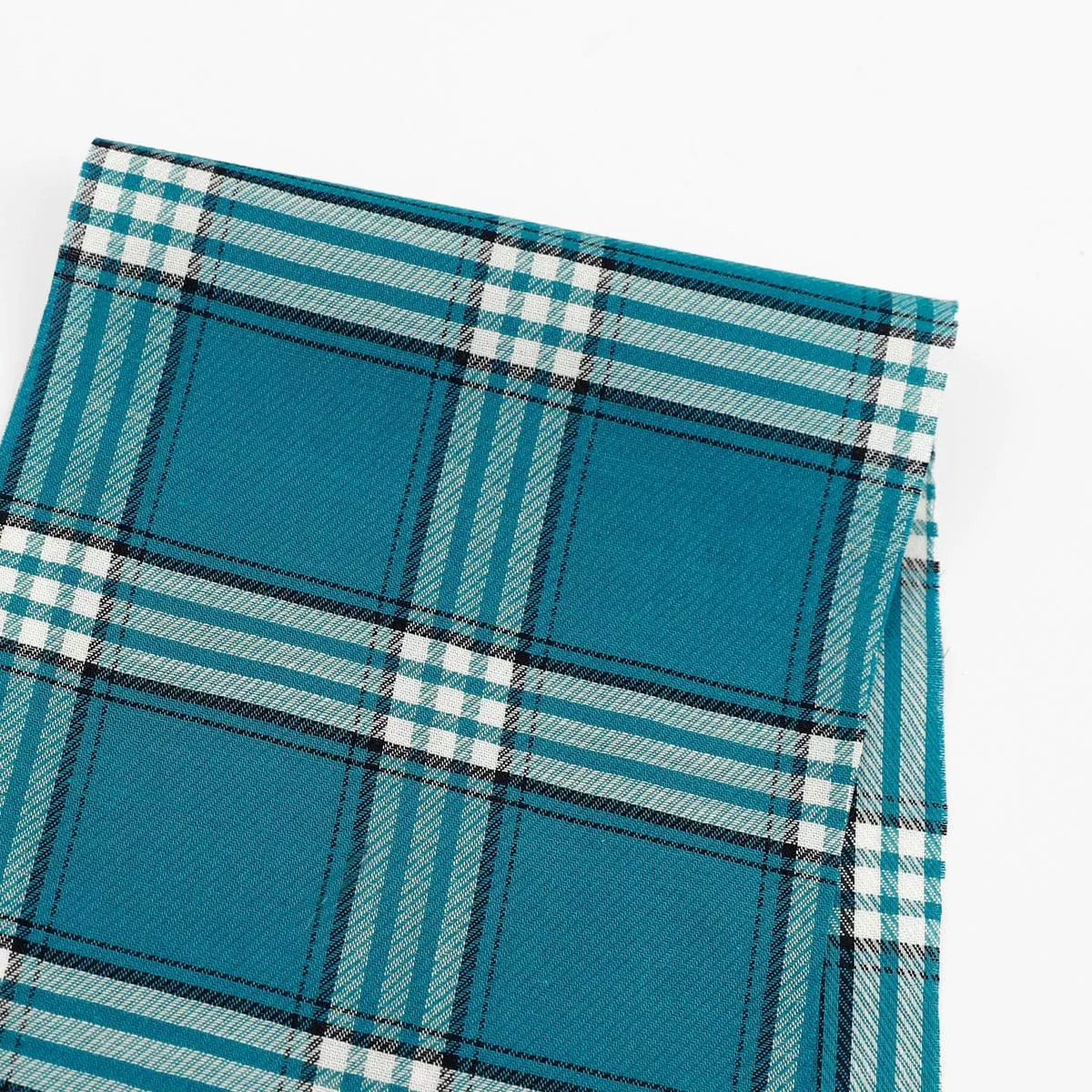 lightweight-check-twill-cotton-rayon-ocean Lightweight Check Twill Cotton/Rayon – Ocean