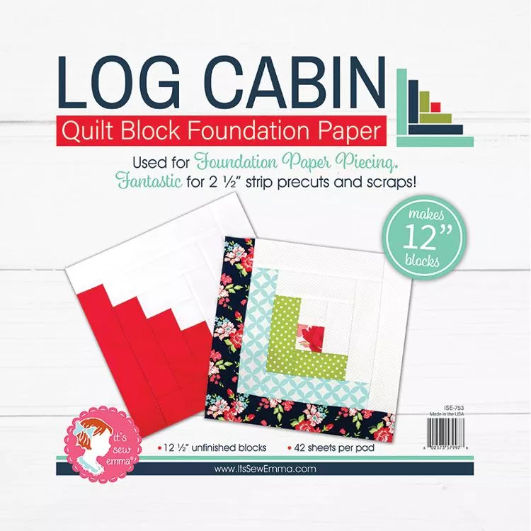 Log Cabin Foundation Paper || 12" Block