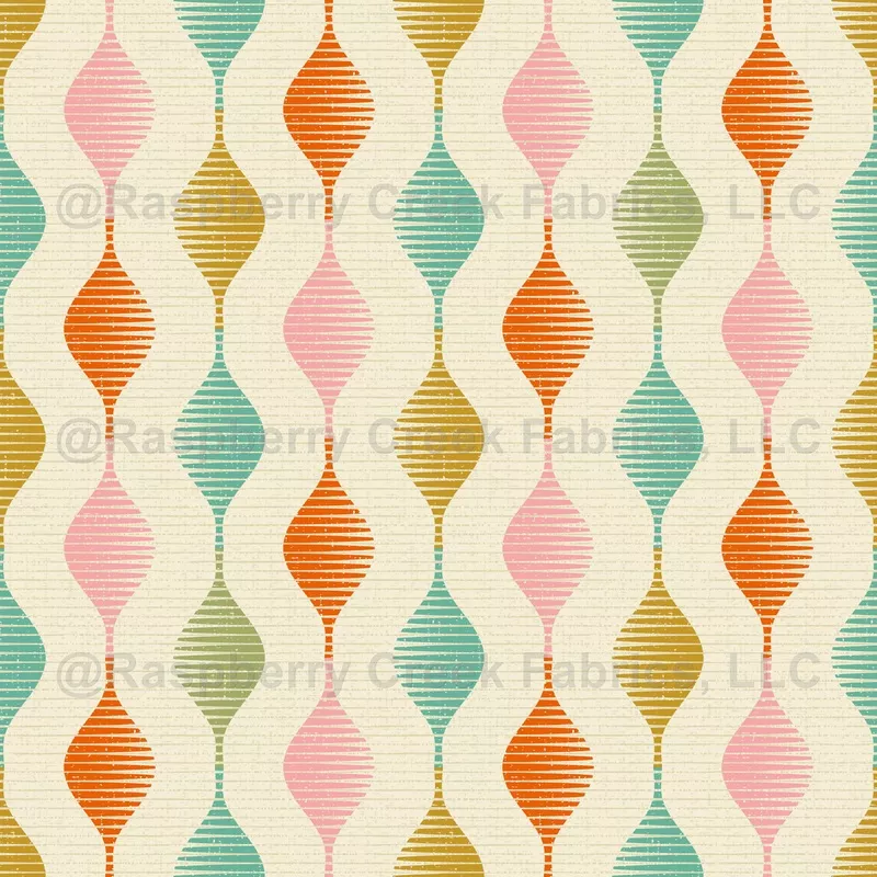 Lozenge Stripes Multicolor Retro Vertical Stripes by Studioxtine