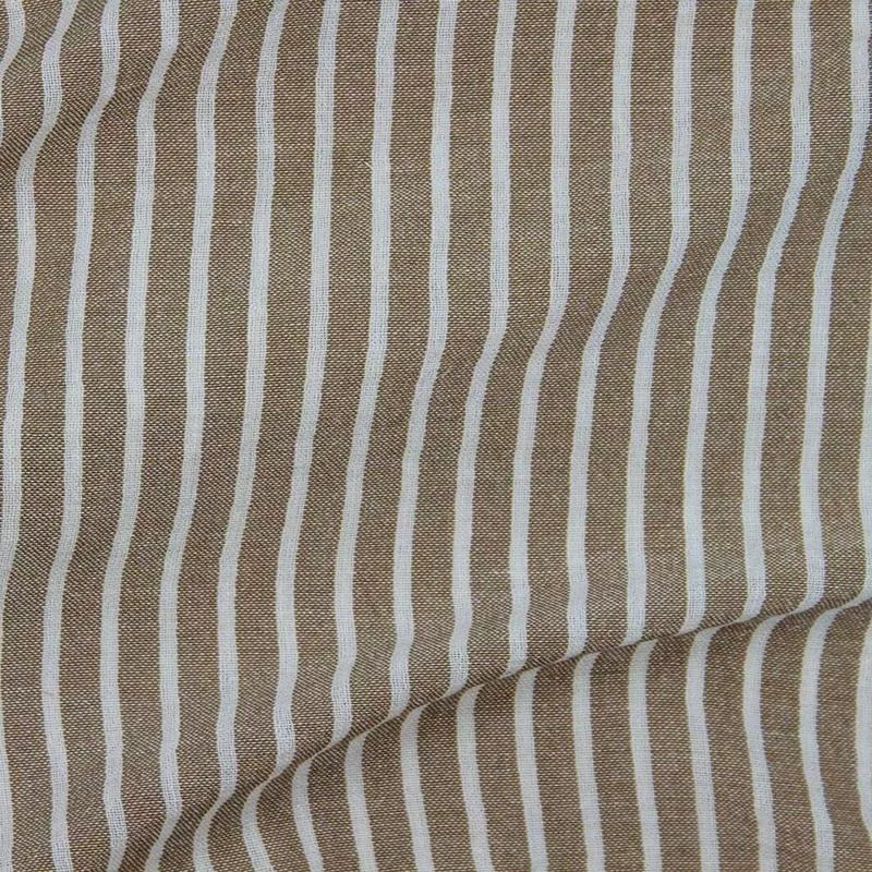 Marbella Stripe Shirting Taupe / White